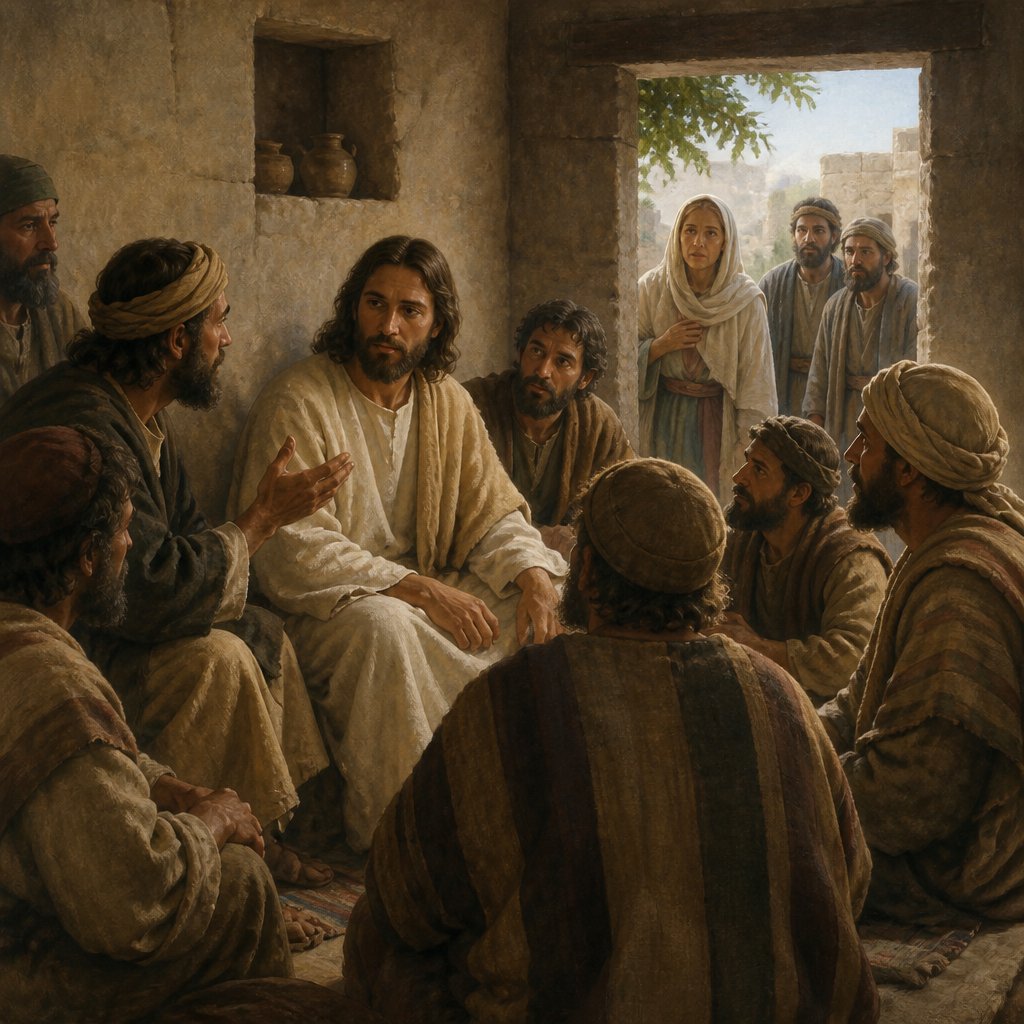 "And the multitude sat about him, and they said unto him, Behold, thy mother and thy brethren without seek for thee." - Mark 3:{verse.verse_number}