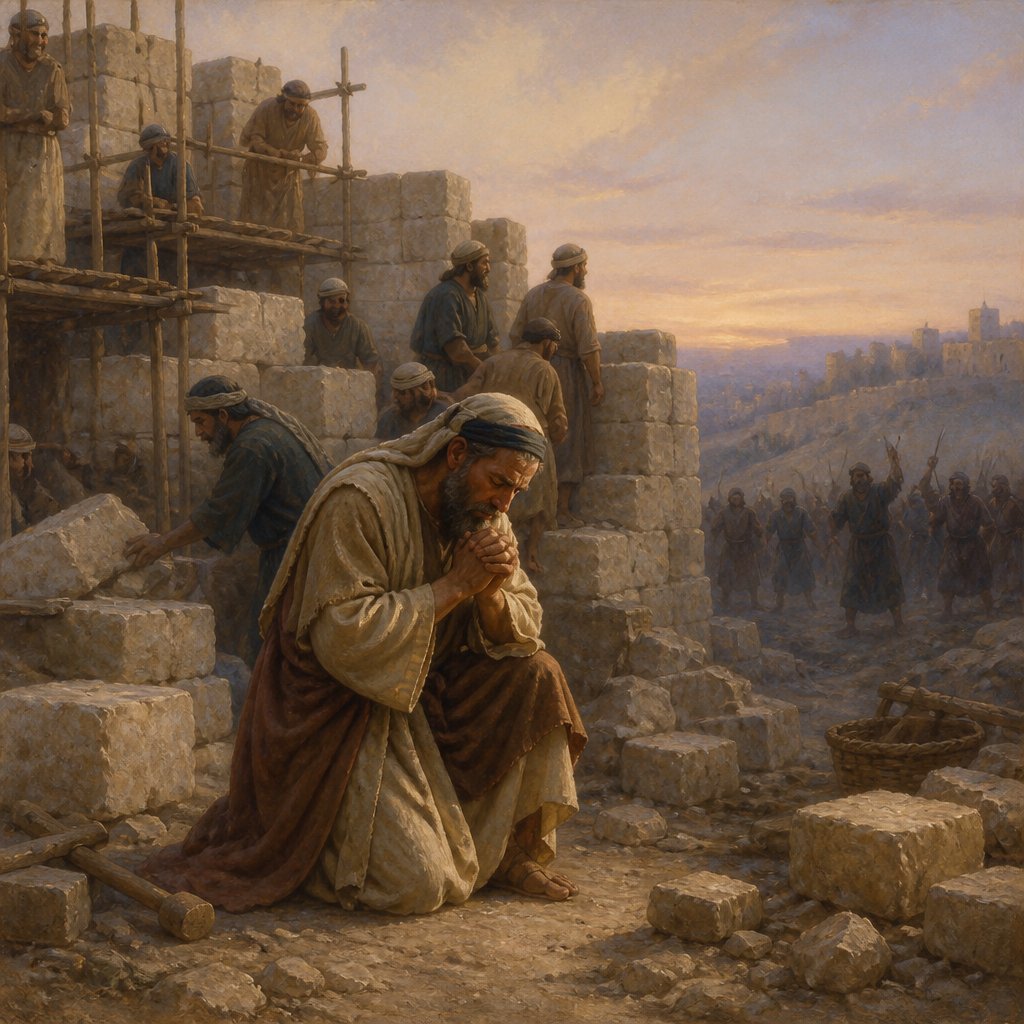 "And cover not their iniquity, and let not their sin be blotted out from before thee: for they have provoked thee to anger before the builders." - Nehemiah 4:{verse.verse_number}