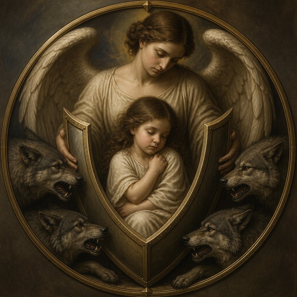 No wolf may touch you cross logo