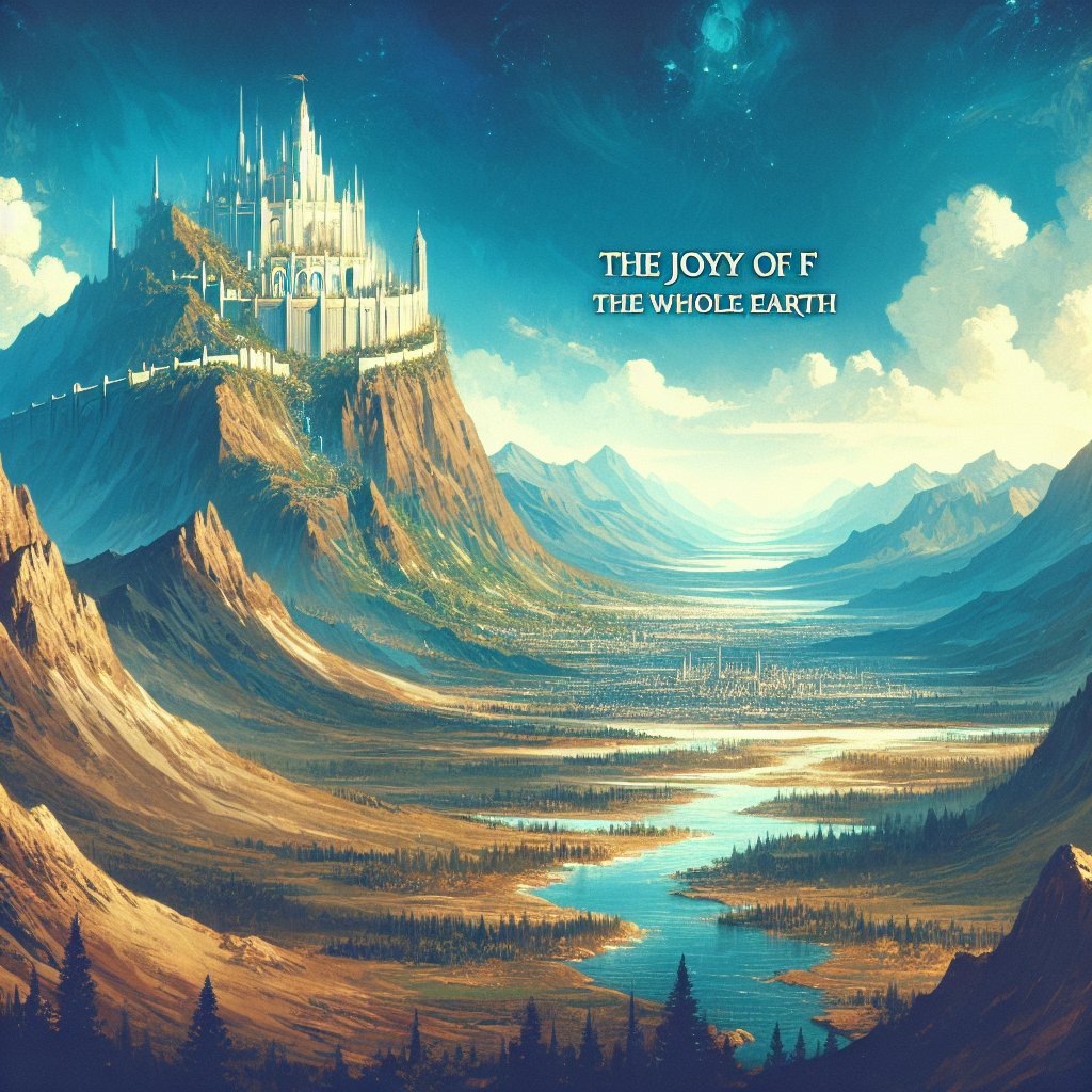Psalms 48:2 - "Beautiful for situation, the joy of the whole earth, is mount Zion, on the sides of the north, the city of the great King."
Create a digital art representation of a mountain landscape depicted as the joy of the whole earth. This mountain, named Mount Zion, sits majestically on the north side with beautiful surroundings. Overlooking this alluring scenery is a grand city, which is referred to as the city of a great King. The composition should convey an atmosphere of divinity, joy, and tranquility.