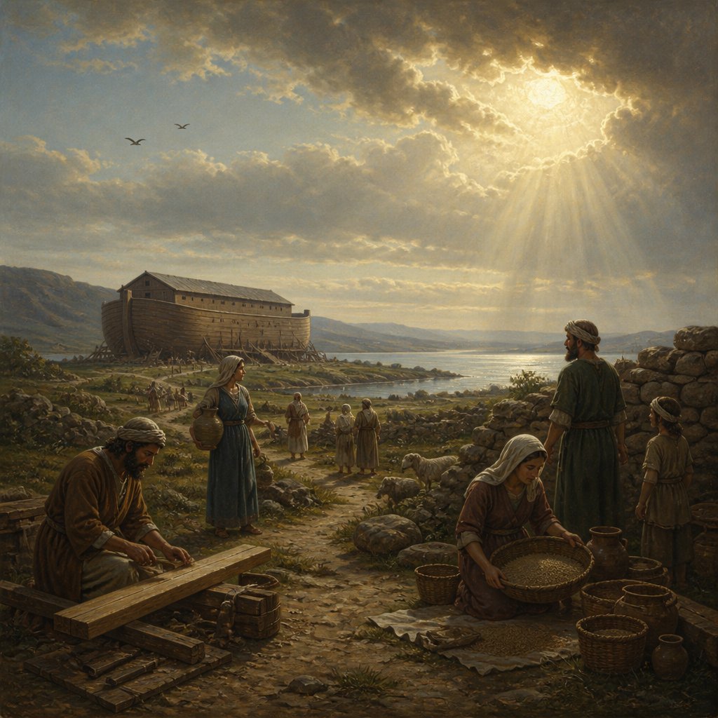 "But as the days of Noe were, so shall also the coming of the Son of man be." - Matthew 24:{verse.verse_number}