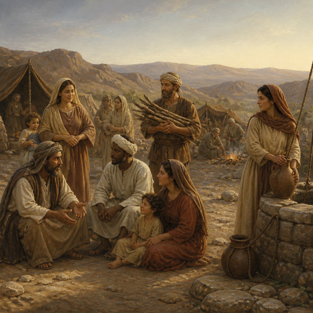 "Your little ones, your wives, and thy stranger that is in thy camp, from the hewer of thy wood unto the drawer of thy water:" - Deuteronomy 29:{verse.verse_number}