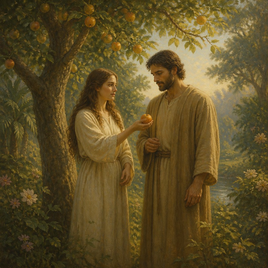 "And when the woman saw that the tree was good for food, and that it was pleasant to the eyes, and a tree to be desired to make one wise, she took of the fruit thereof, and did eat, and gave also unto her husband with her; and he did eat." - Genesis 3:{verse.verse_number}