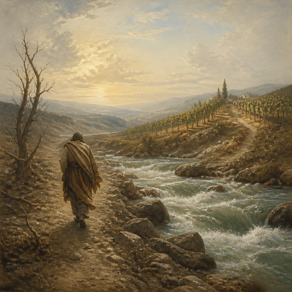 "He is swift as the waters; their portion is cursed in the earth: he beholdeth not the way of the vineyards." - Job 24:{verse.verse_number}