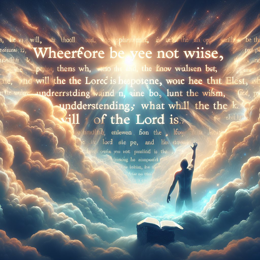 Ephesians 5:17 - "Wherefore be ye not unwise, but understanding what the will of the Lord is."