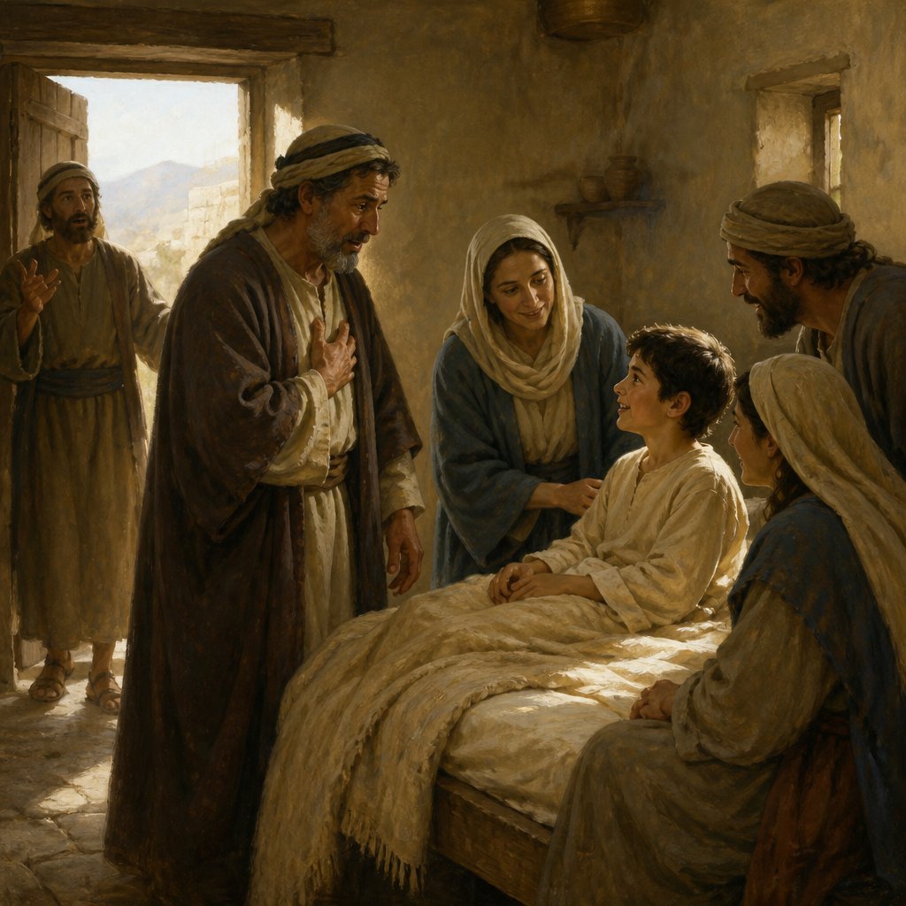 "So the father knew that it was at the same hour, in the which Jesus said unto him, Thy son liveth: and himself believed, and his whole house." - John 4:53