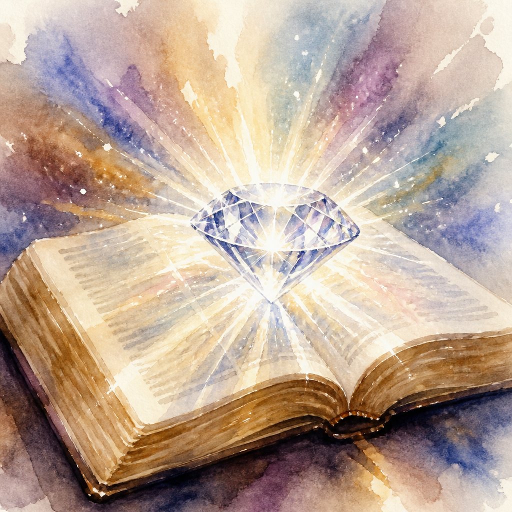 diamond sparkling over scriptures