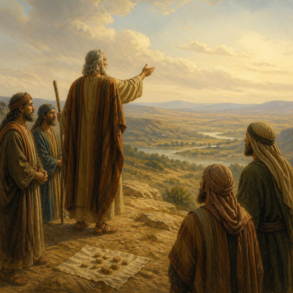 "And Moses commanded the children of Israel, saying, This is the land which ye shall inherit by lot, which the LORD commanded to give unto the nine tribes, and to the half tribe:" - Numbers 34:13