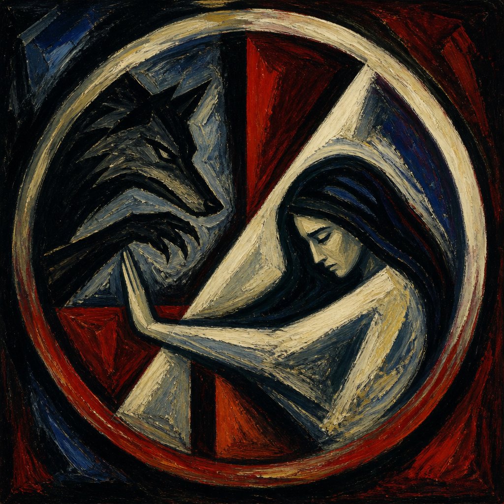 No wolf may touch you cross logo
